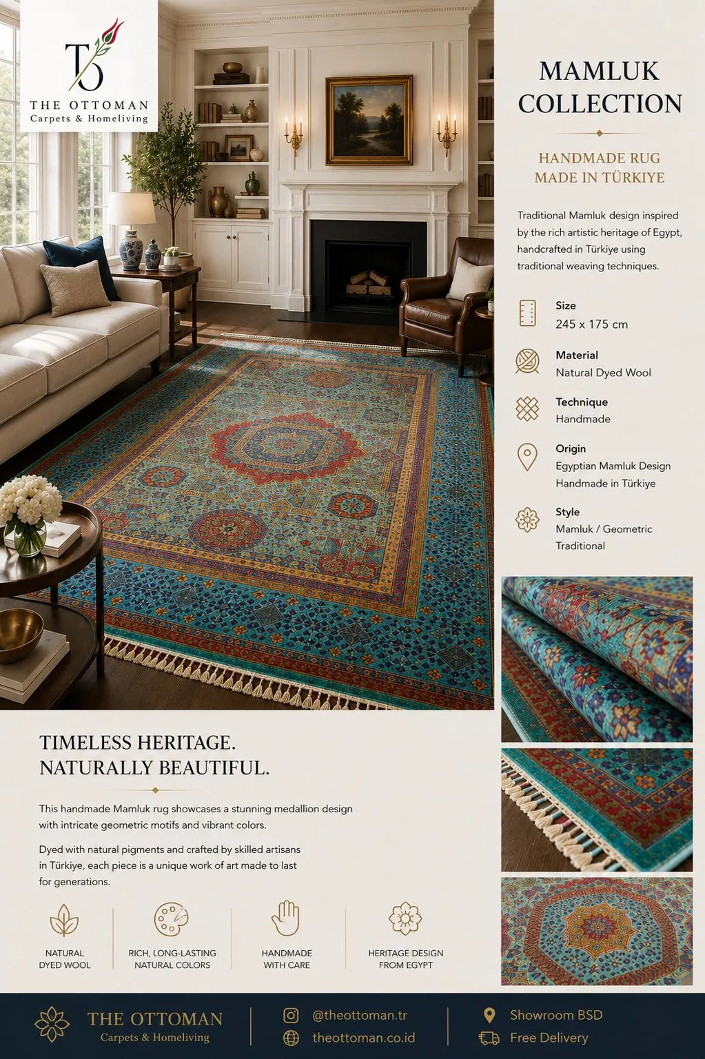 Traditional Mamluk Handwoven   Rug