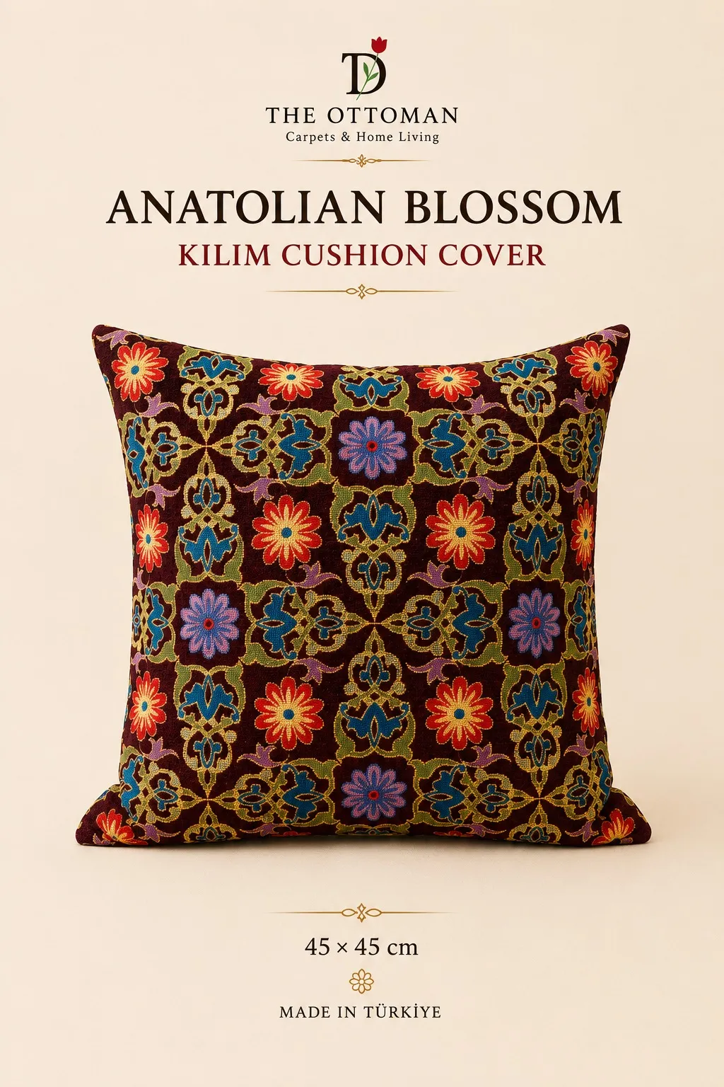 Anatolian Blossom Kilim Cushion Cover