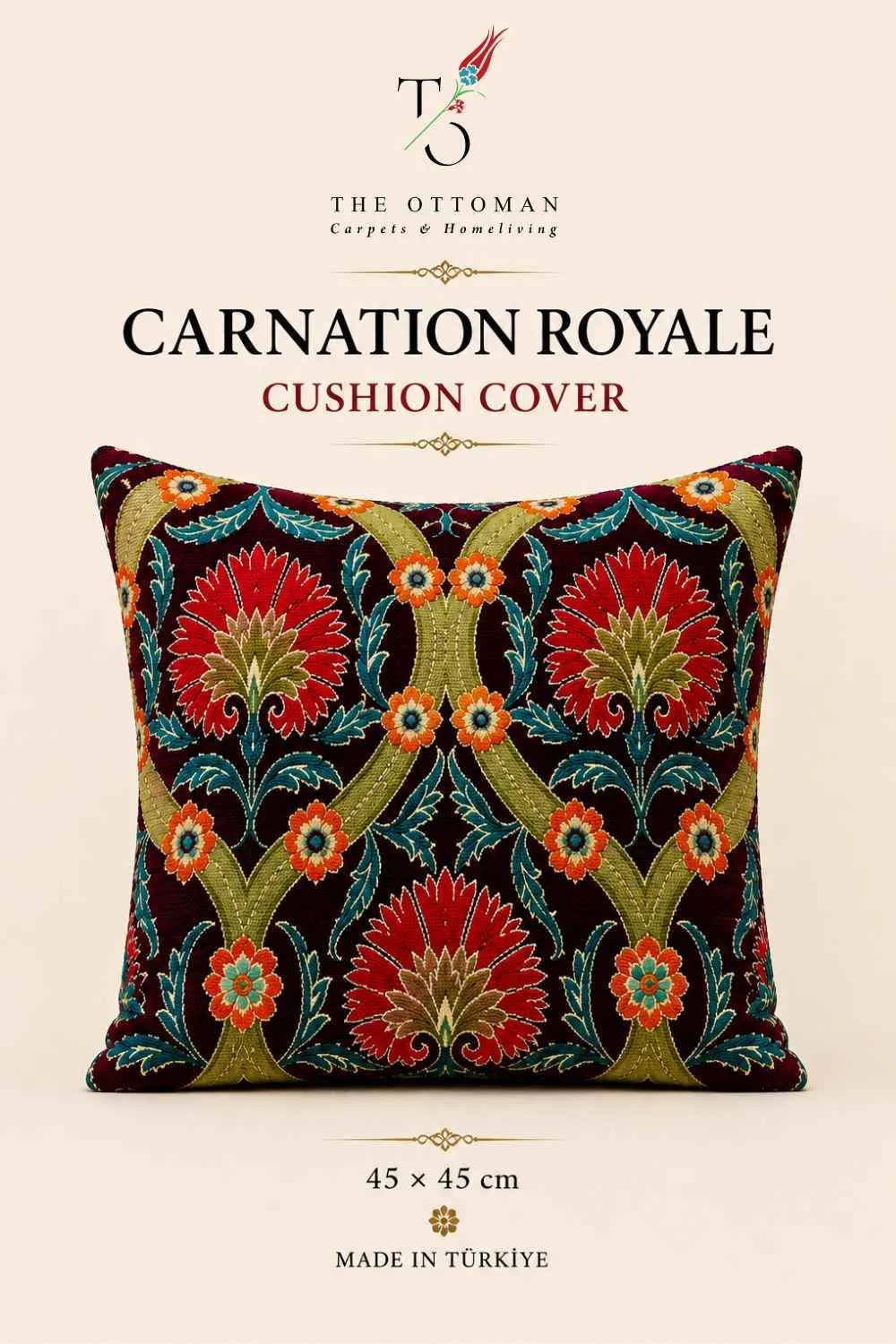 Carnation Royale Cushion Cover