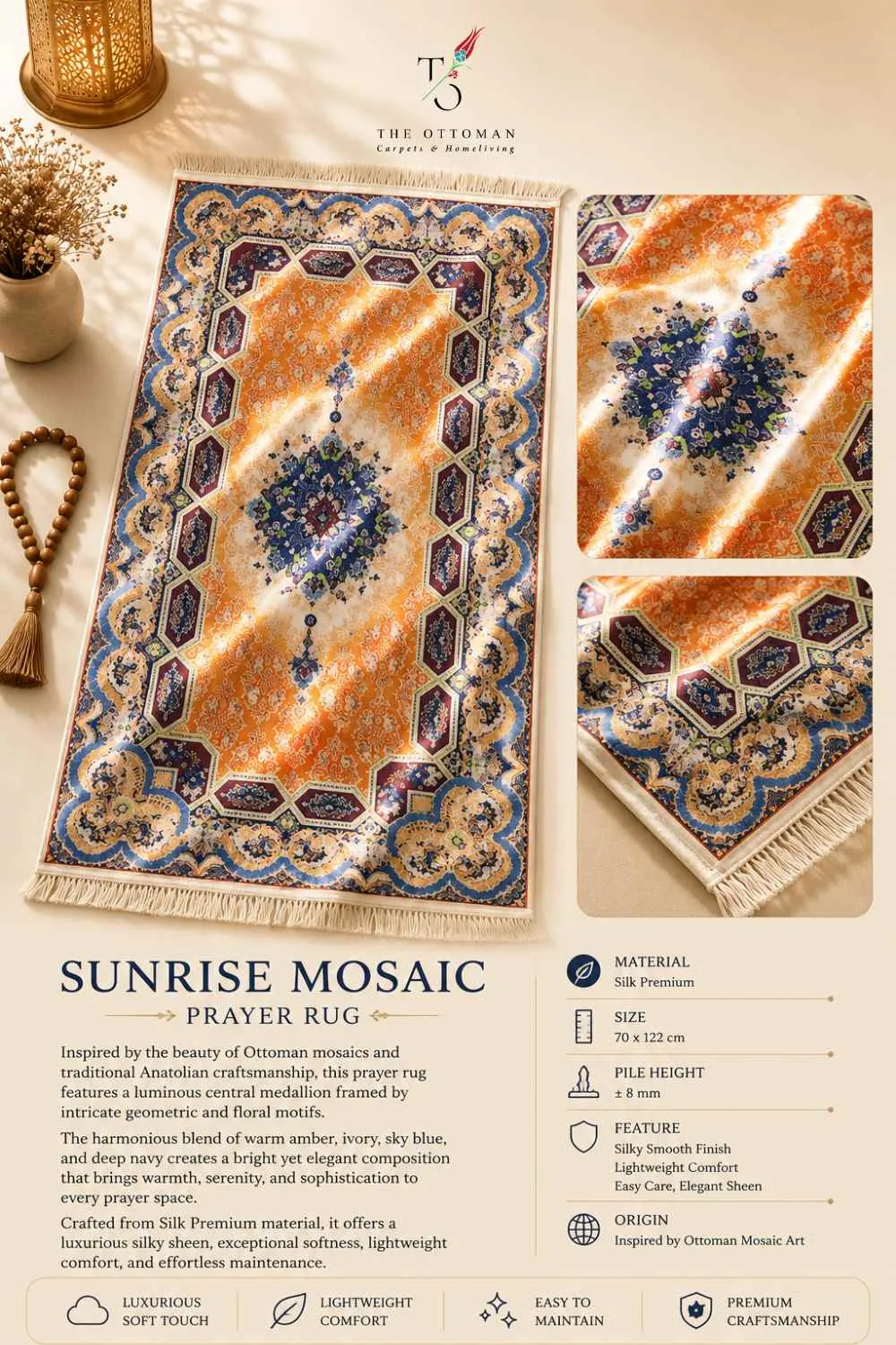 Sunrise Mosaic Prayer Rug