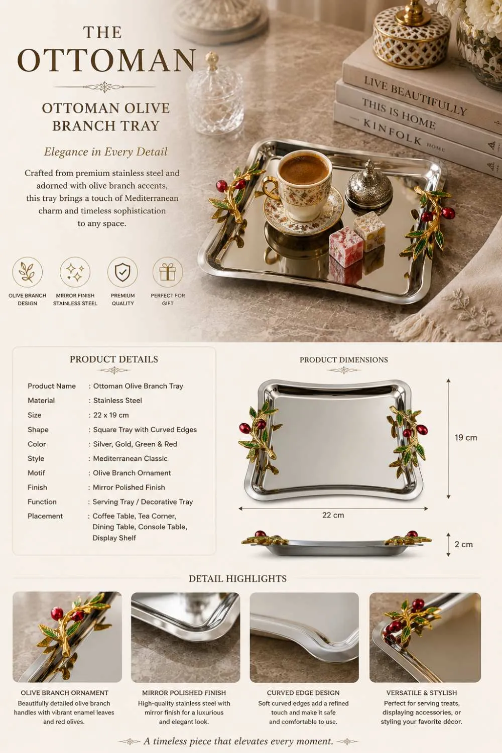 Ottoman Olive Branch Serving Tray